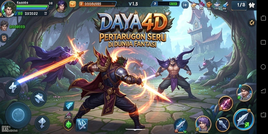 Tampilan gameplay DAYA4D yang menegangkan saat pertarungan.