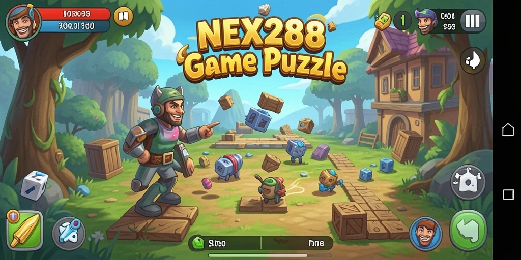 Screenshot gameplay NEX288 menampilkan tantangan puzzle yang menarik.