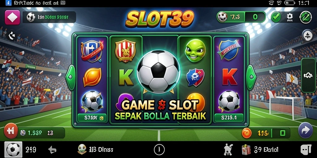 Sketsa gameplay SLOT39 dengan nuansa sepak bola yang nyata.