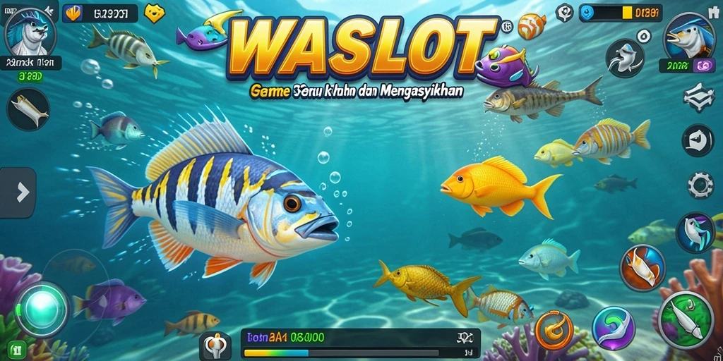 Tampilan gameplay seru di <strong>WASLOT</strong> saat berburu ikan.