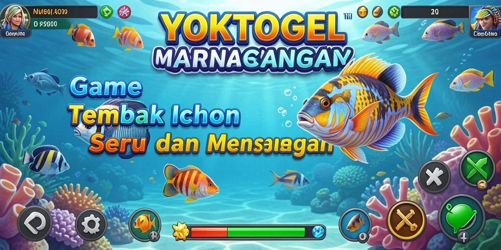 Tampilan gameplay seru dalam YOKTOGEL dengan aksi berburu ikan.